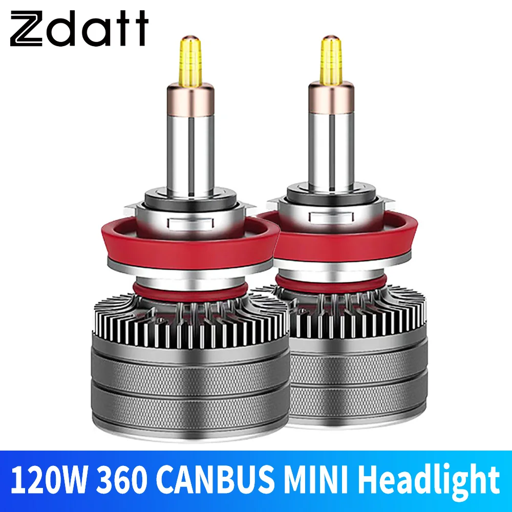 Zdatt 360 3D H1 H7 Led Lamp Canbus 9012 H1 H11 H8 LED Bulb 9005 9006 HB3 HB4 9012 HIR2 12V 120W Turbo Auto Lights 6000K White