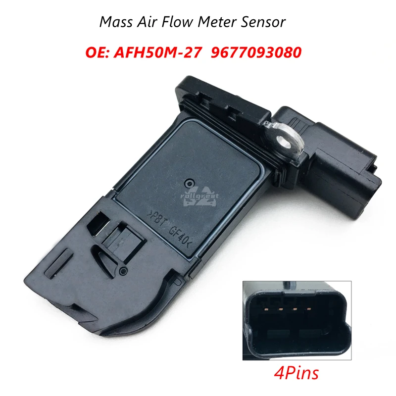 AFH50M-27 Mass Air Flow Meter MAF Sensor For Peugeot Citroen AFH50M27 9677093080 Auto Replacement Sensors Parts