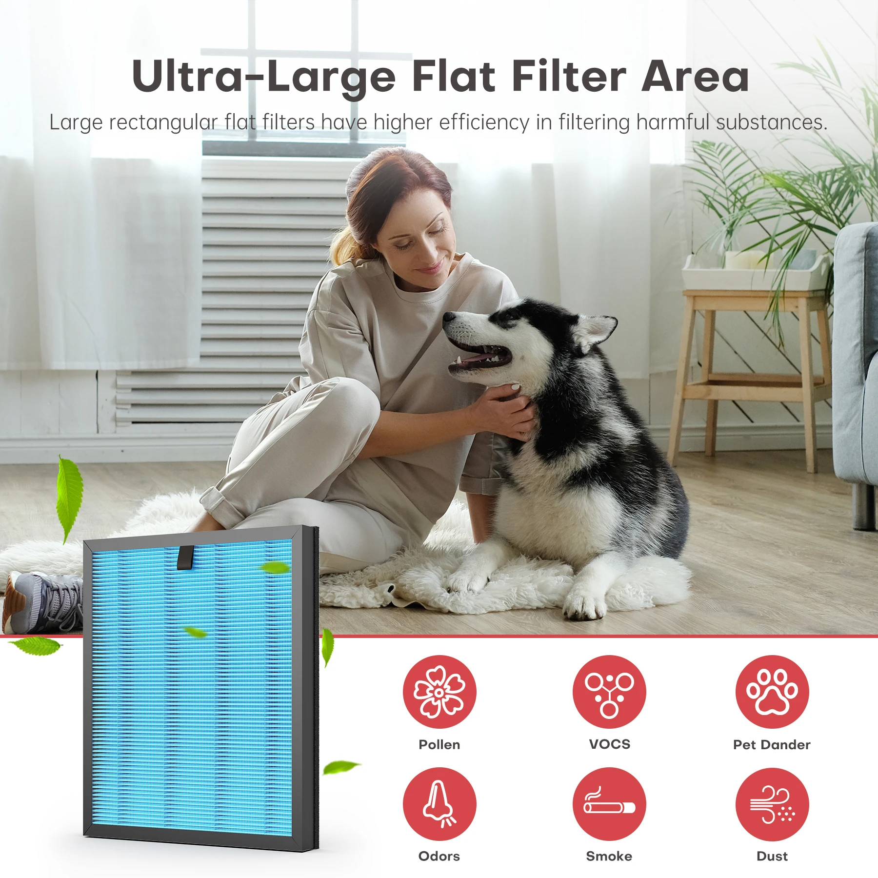 AROEVE لتنقية الهواء H13 فلتر Hepa MKD05 JHD05 استبدال 4 في 1 فلتر الهواء فخ الوبر حبوب اللقاح الحيوانات الأليفة وبر رائحة الشعر الدخان
