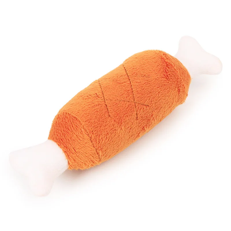 New Pet Dog Cat Fleece Chicken Legs Plush Toys Dog Toys Squeak Chew Sound Toy Fit For Small And Medium Pet Dog Durability Plush