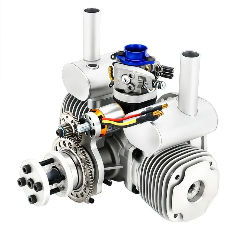 Model aircraft engine 70-E electric start two-stroke 70cc  twin cylinder engine