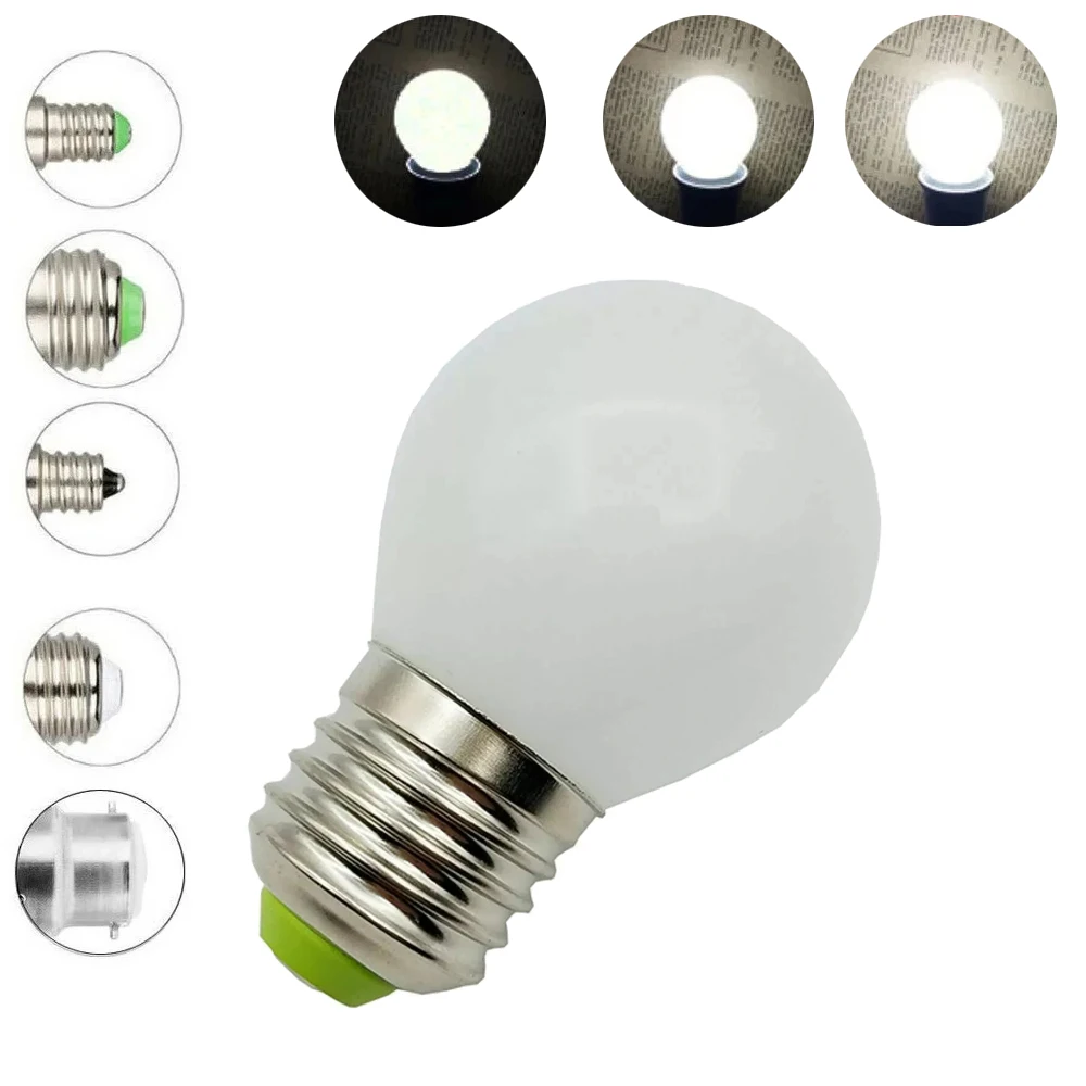 

Dimmable LED Globe Bulb E26 E27 B22 E14 E12 3W 110V 220V Mini Light Bulb Warm/Cool White 3000-6000K 360° Lighting for Home Decor