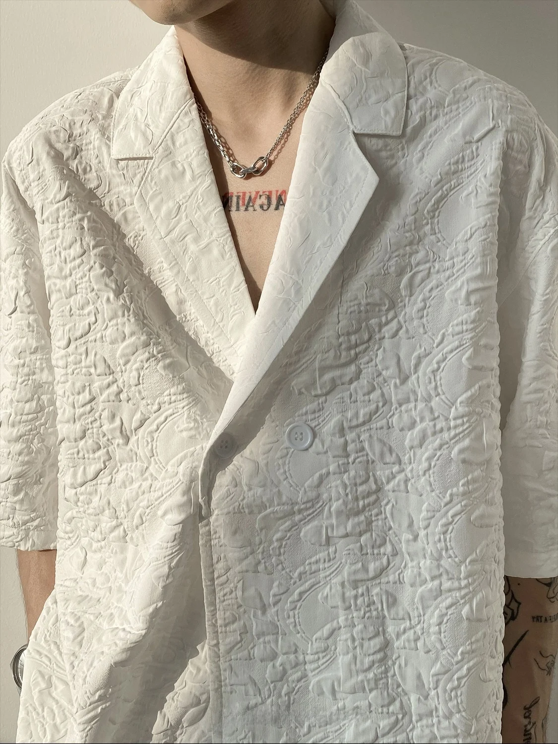 

Loose Fit ort Sve irt Couple's Spwear Collar Emed Pattern Youth Trend Summer Casual Wear Other Scenarios