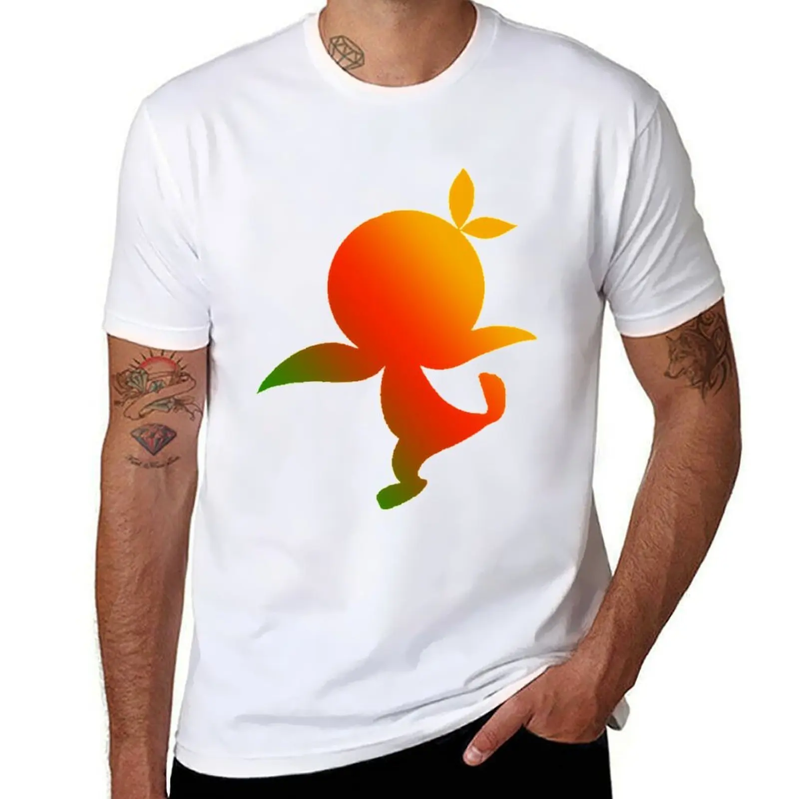 

Orange Bird Ombre Silhouette T-Shirt printed t shirts for man man t shirt summer T-Shirt