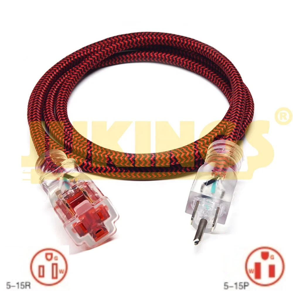 16/3 6 Feet Safety Indoor Extension Cord For Home Extensions Using Cul Cetl Approved With Fabric And 1 Lock Outlet Light End