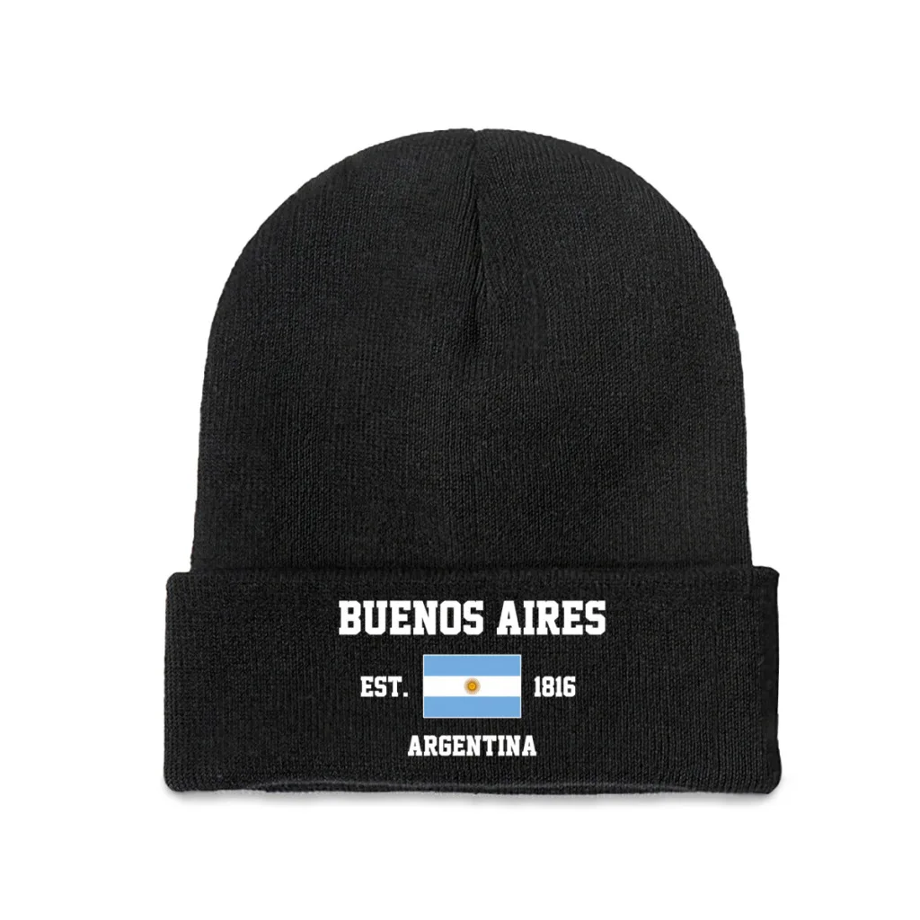Argentina Est.1816 Buenos Aires  Capital Men Women Unisex Knitted Hat Winter Autumn Print Beanie Cap Warm Bonnet
