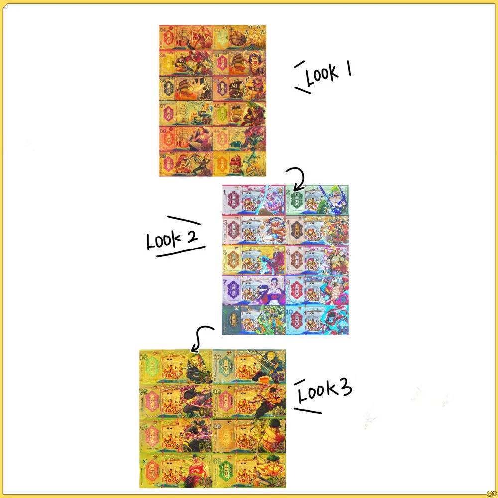 جميع الأنماط مجموعات الأوراق النقدية اليابانية أنيمي بطاقة بلاستيكية أنيمي مطلية بالذهب عيار 24 قيراط لهدايا جمع الهوايات #1