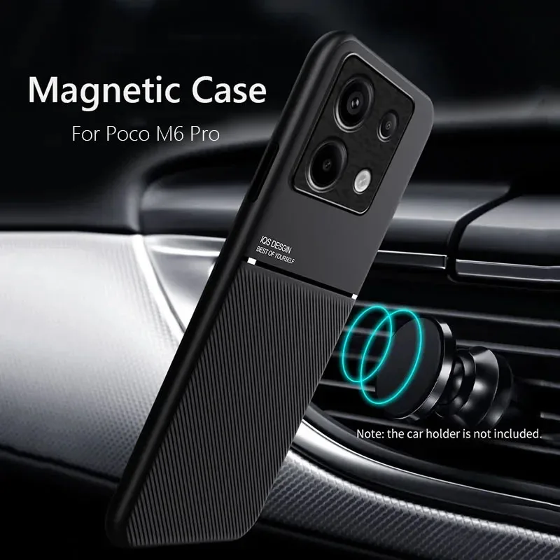 For Poco M6 Pro 4G Case Magnetic Cover Soft Frame Funda For Xiaomi Poco M6 Pro PocoM6 Pro 4G Phone Cases Capa