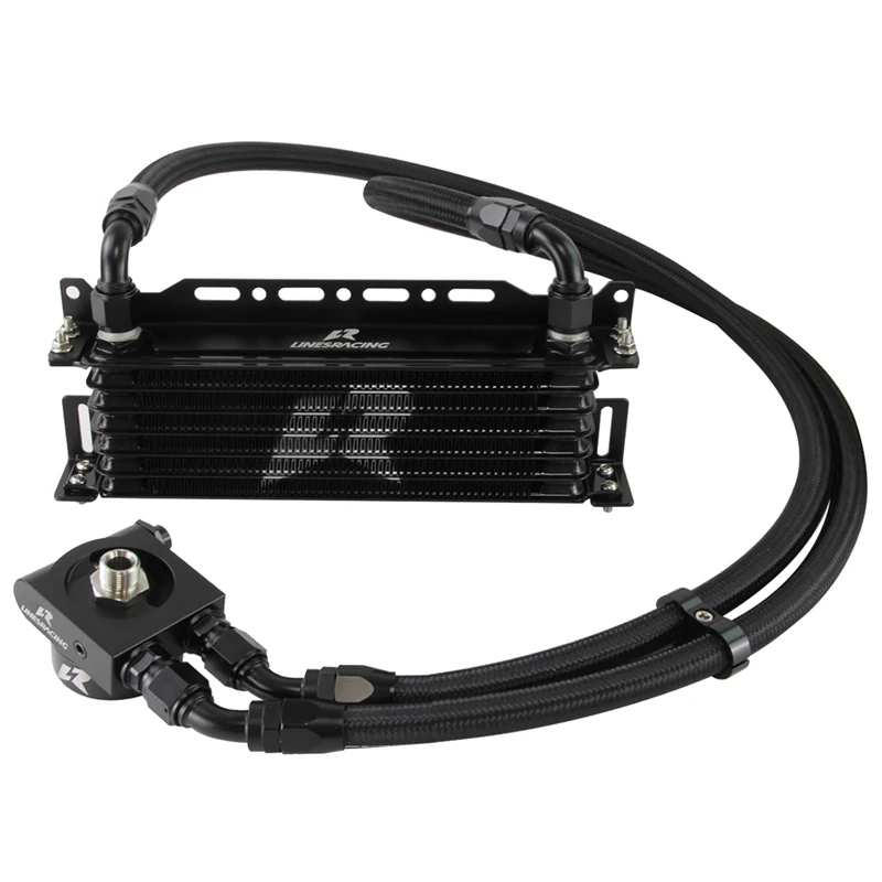 7 Row Oil Cooler Kit Thermostatic For Subaru BRZ Scion FR-S Toyota GT86 FT86 FA20 Engine Black