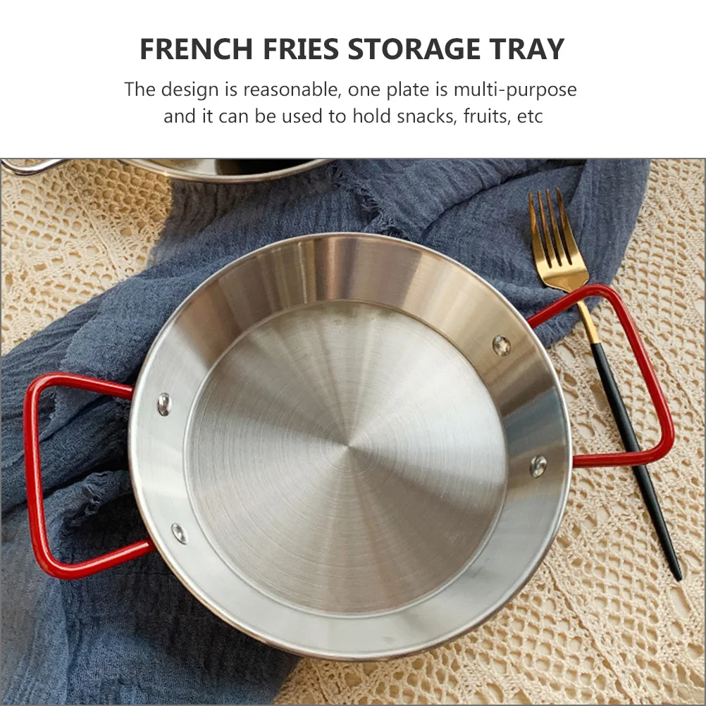 

1Pcs Stainless Steel Food Plate Thickened Bottom Anti-Scalding Tray for Parties Family Dinners Oven Microwave Stove Compatible