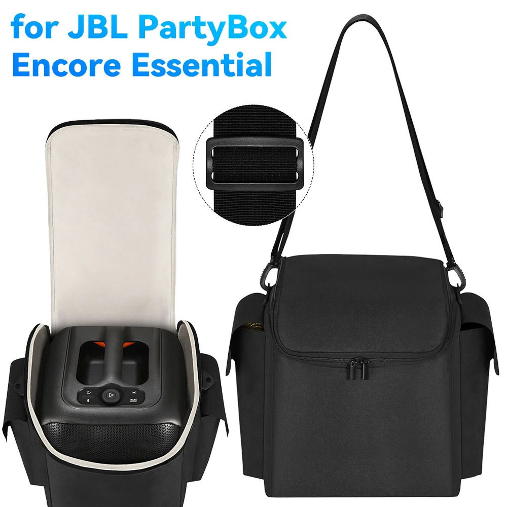 For JBL PartyBox Encore Essential Speaker Large Capacity Carrying Case Adjustable Shoulder Strap Waterproof Travel Box Bags