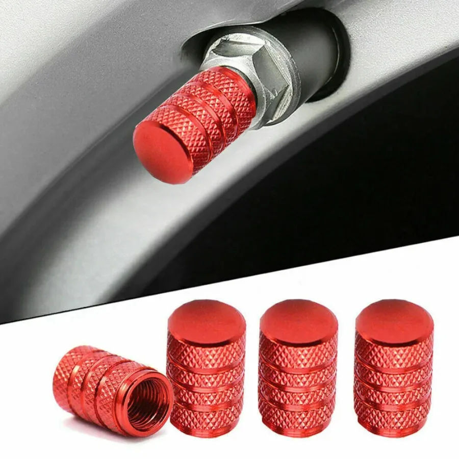 

4pcs Aluminium Car Tire Tyre Wheel Air Dust Cover Bicycle Car Truck Valve Stems Caps Red Auto Wheels Tire Valve Caps