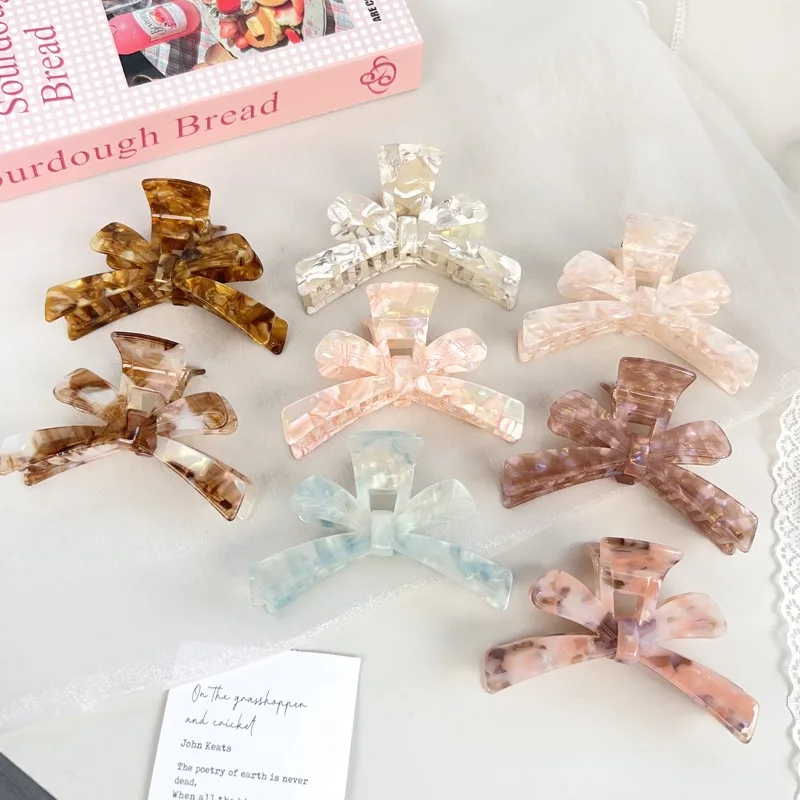 

9.5cm Luxury French Style Bow Hair Clip Cute Acetate Jaw Claw Hair Accessories for Women