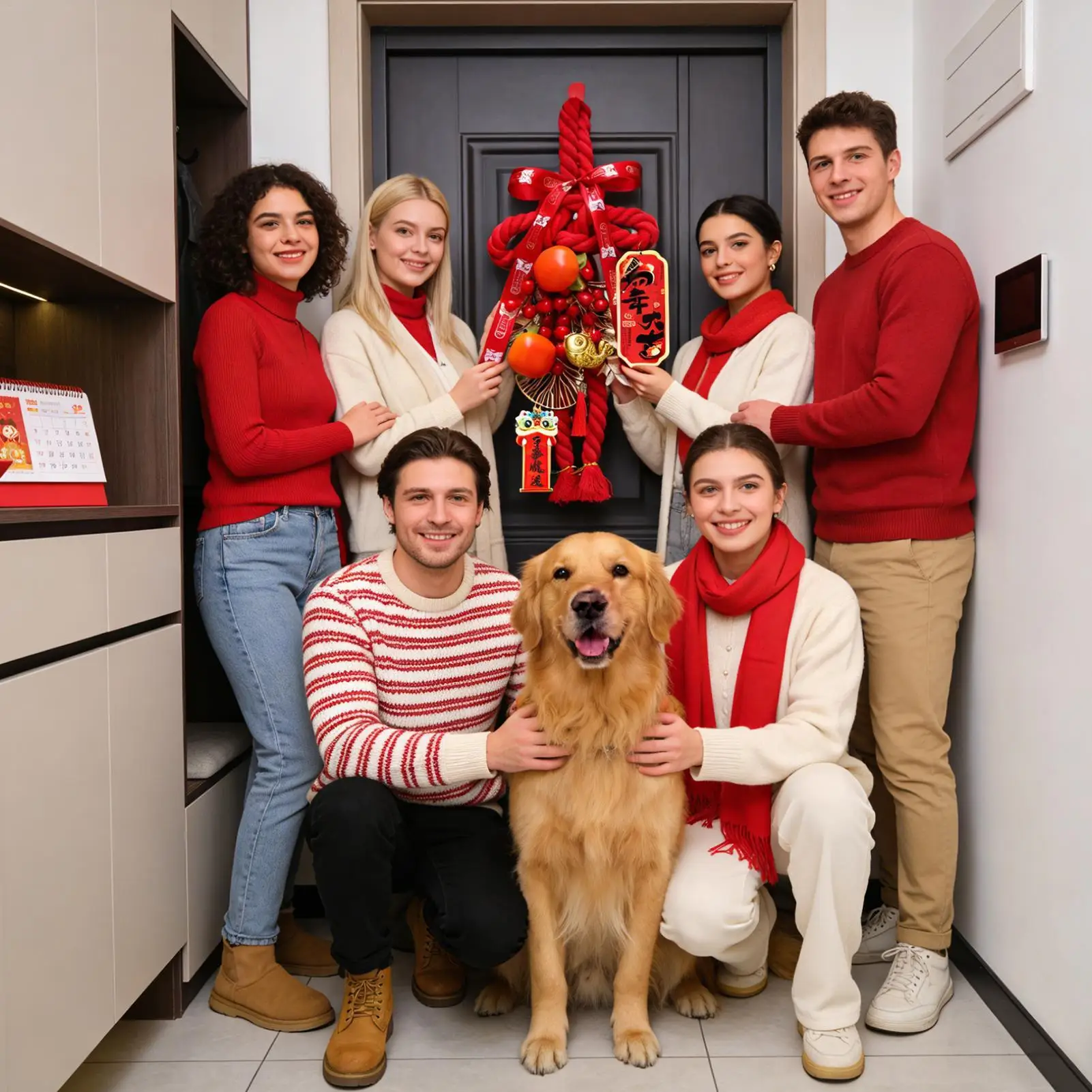 

Новогодний узелок-подвеска DIY для дома и праздников, украшение на дверной проем, 2026 год, с кисточками