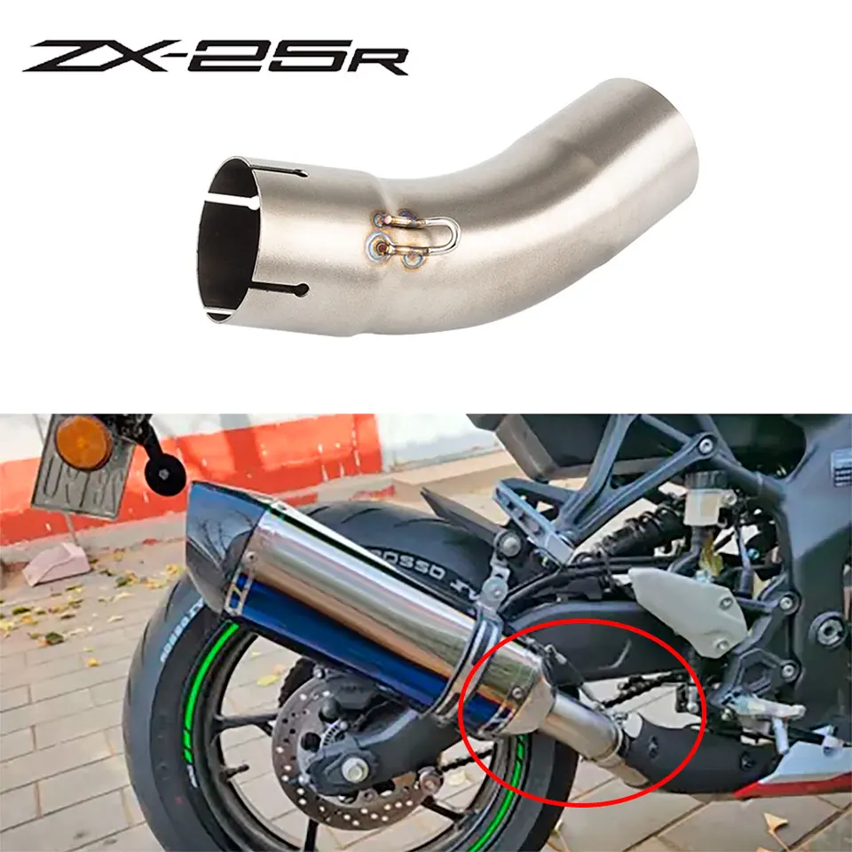 Motorcycle exhaust mid pipe For KAWASAKi Ninja ZX25R ZX-25R 2020-2021 ZX25R Exhaust  SILP ON