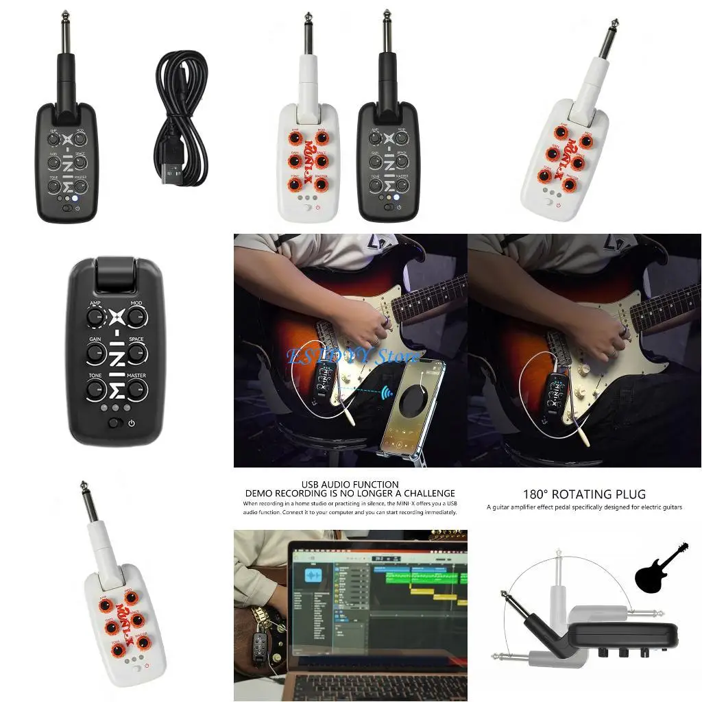 

G6DE Electric Guitar Headphone Amp Multiple Effects Device Plug In Intuitive Controls Studio For Practice Performances
