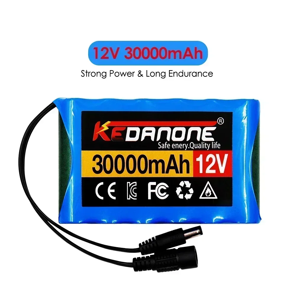 Batteria ricaricabile per spedizione aerea 12V 30000mah batteria al litio capacità DC 12.6V 30Ah Monitor per telecamera CCTV con caricabatterie