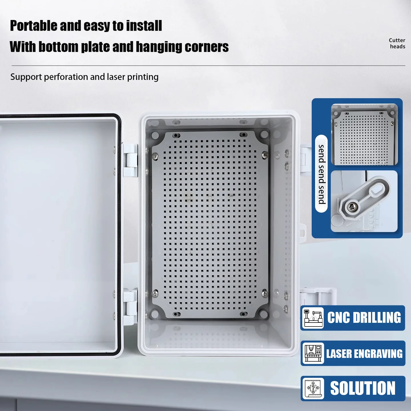 IP66 Водонепроницаемый прозрачный корпус из АБС-пластика Открытый распределительный блок питания Корпус электронного инструмента