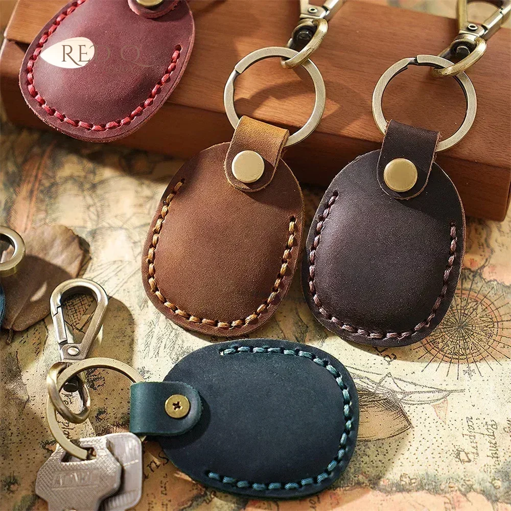 For Airtags Protective Case Retro High Quality PU Leather Keychain Anti-lost Tracker Locator Device Accessories Wallet Keychain