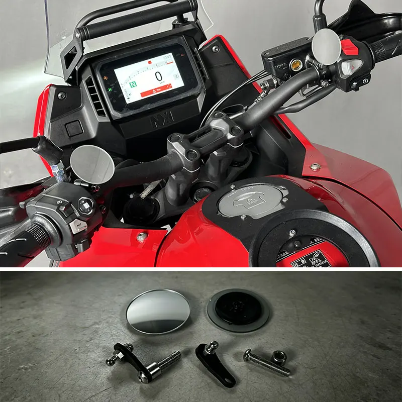 Espejos Retrovisores para Motocicleta, Espejo Lateral, Espejo de Observación para Motocicleta, Espejo Convexo sin Bordes, Espejo Retrovisor Ajustable de 360 Grados