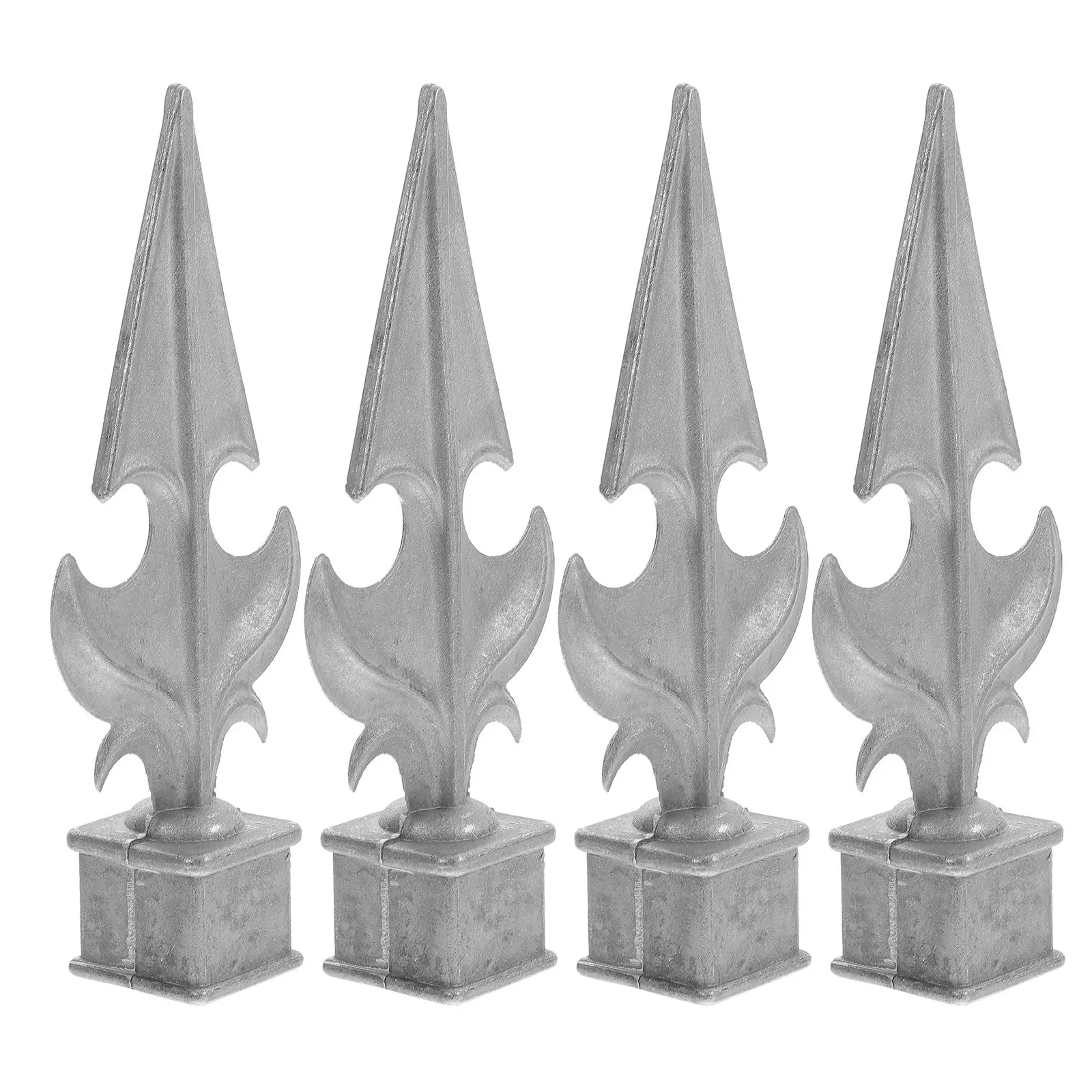 

4 Pcs Cast Aluminum Fence Finials Durable Elegant Shape Yard Garden Decorations Replacing Old Toppers Fence Post Metal