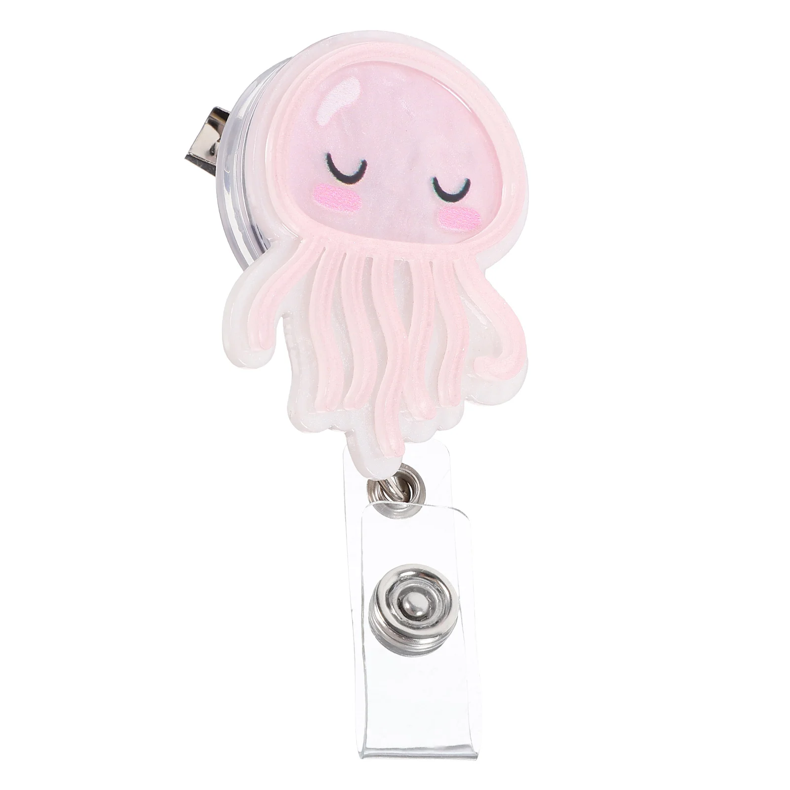 Jellyfish ID Holder Nurse Badge Holders Coral Medical Accessories for Nurses Acrylic Retractable Reels Convenient