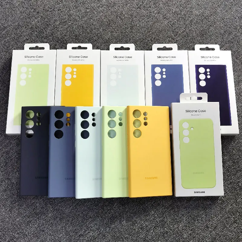 

For Samsung Galaxy S24 Ultra Plus Case Liquid Silicone Cover Silky Soft-Touch Back Protective Shell for S24Ultra S24+ Phone Case
