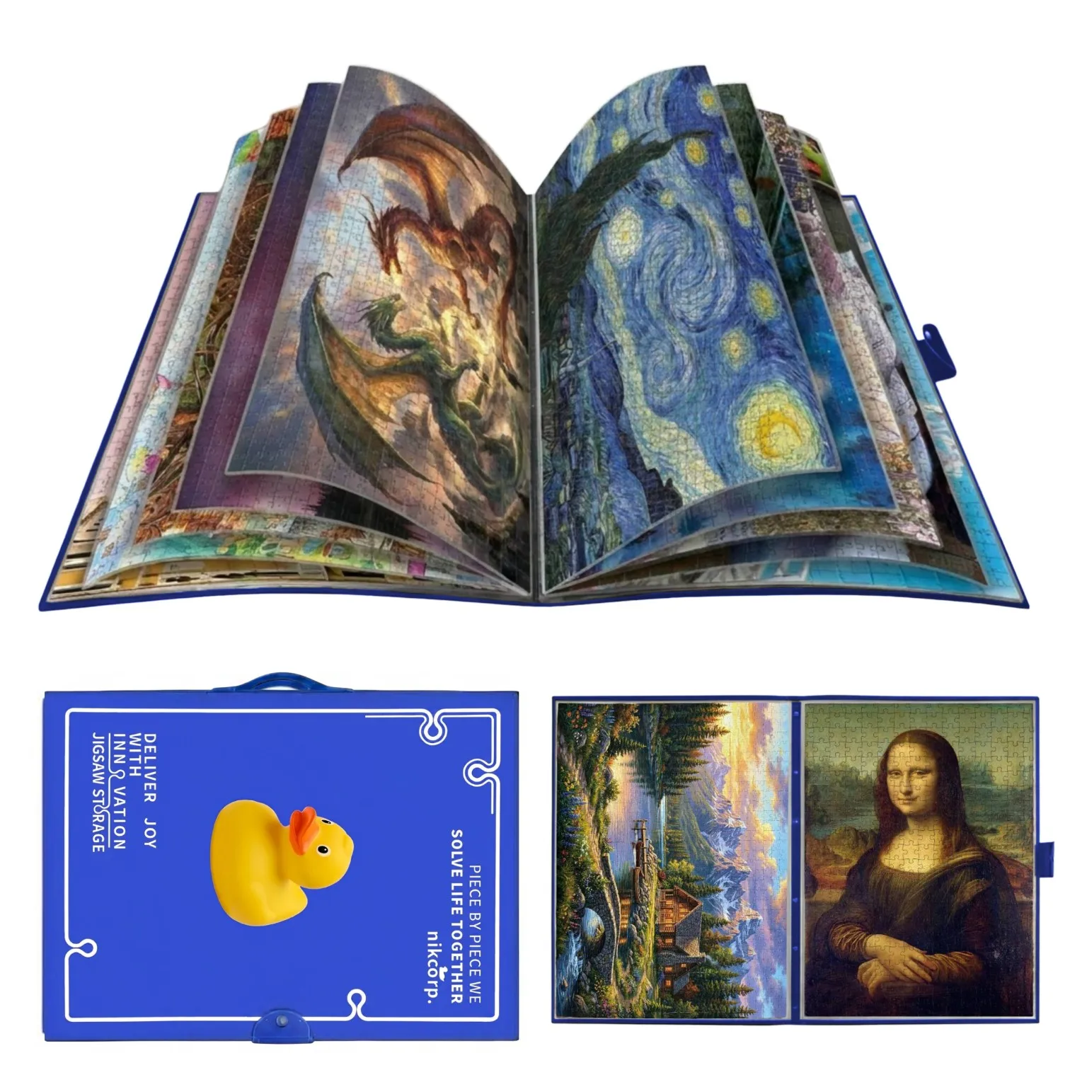 Albummap-organizer voor puzzels met 1000 elementen, 20 verdelers, puzzelmap, postermap, puzzelopbergruimte, fotoalbum, puzzelaccessoires, ladecontainer, organizer A2