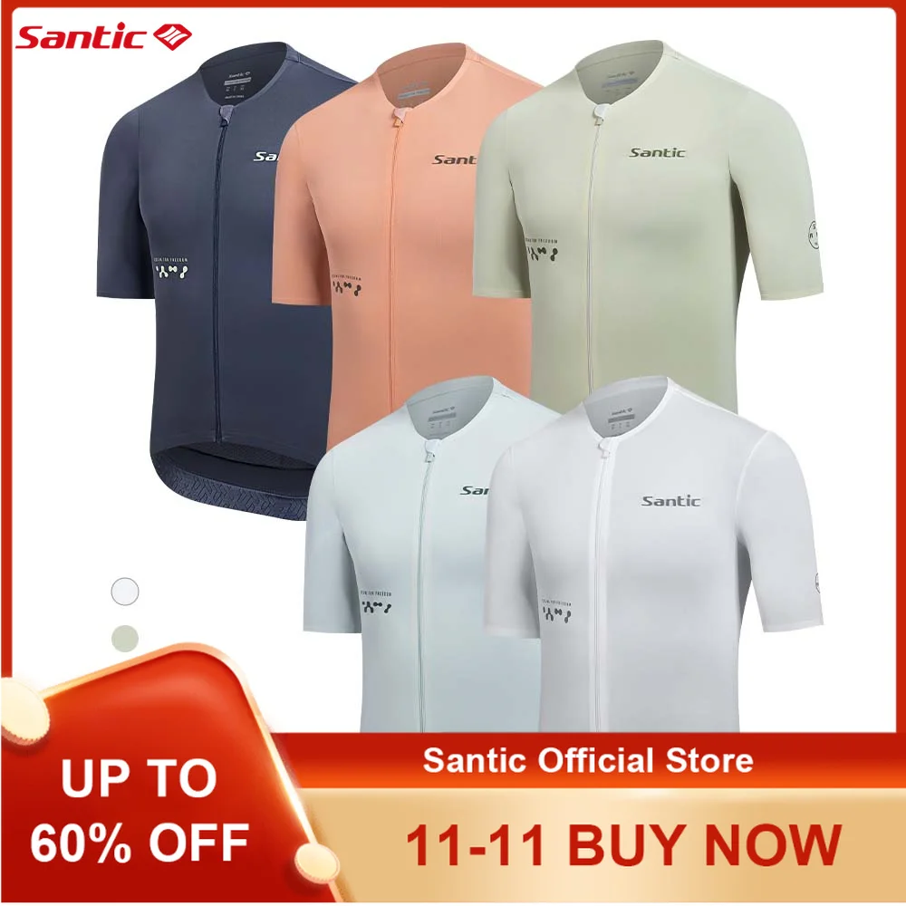

Santic мужские велосипедные майки с короткими рукавами, летние шоссейные профессиональные велосипедные майки с карманами, быстросохнущие TM25C02250