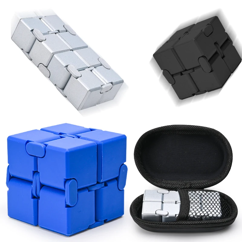 مكعب لا نهائي مبتكر لتخفيف التوتر للأطفال، مكعب الوجه بالإصبع للبالغين، لعبة تخفيف التوتر بأطراف الأصابع