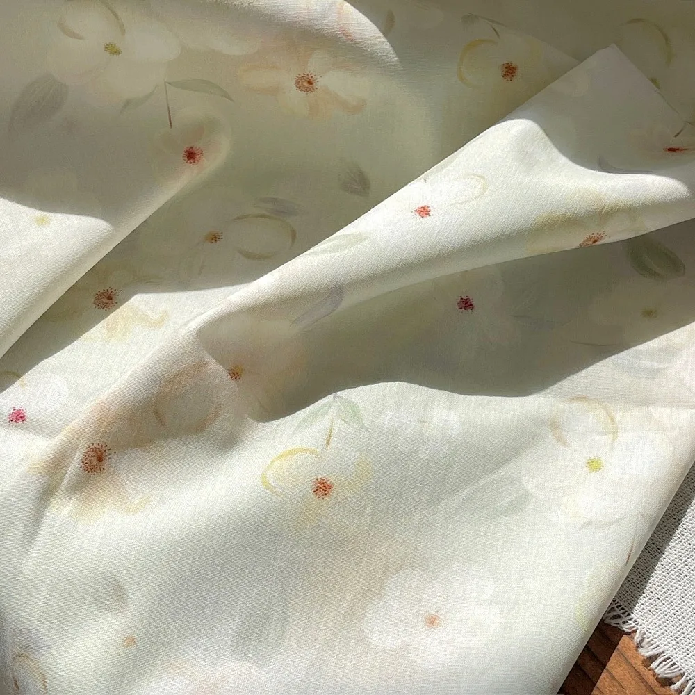 140x50cm 40s Digital Printed Fabric Fresh Large Flower Children's Clothing Parent-child Clothing Handmade DIY Sewing Cloth