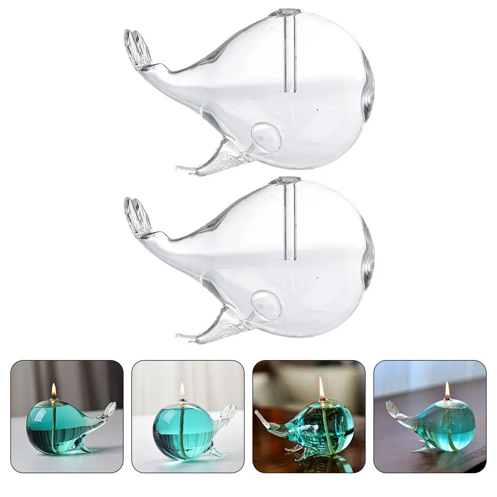 

2Pcs Whale Oil Lamp Romantic Vintage Lamp Decorative Desktop Wedding Home Bedroom Anniversary Ornament