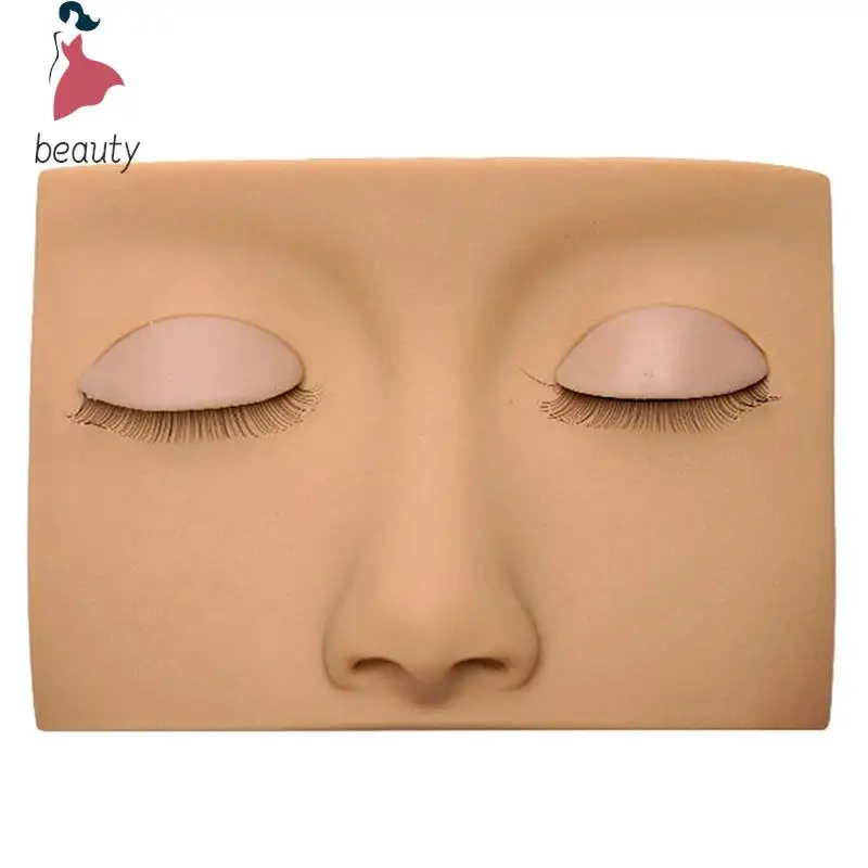 False Eyelashes Extension Practice Mannequin Head Reusable 3D Simulated Eyelash Eyes Makeup Training Model Head Eyes Replaceable