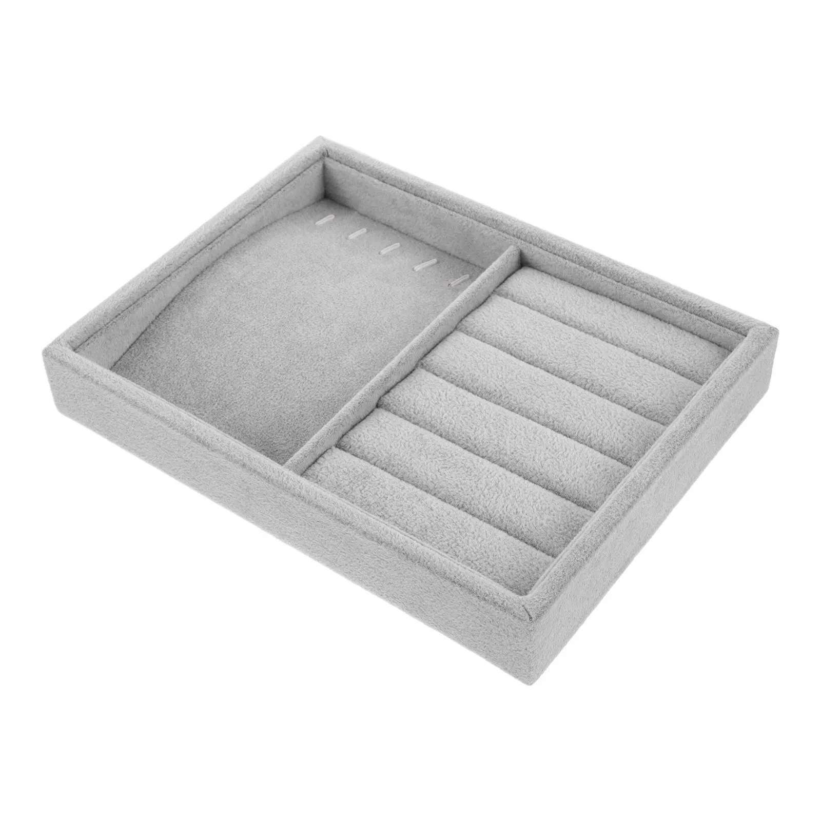 Jewelry Organizer Tray Soft Jewelry Display Storage Box Drawer for Rings Necklaces Earrings Bracelets Ring Storage