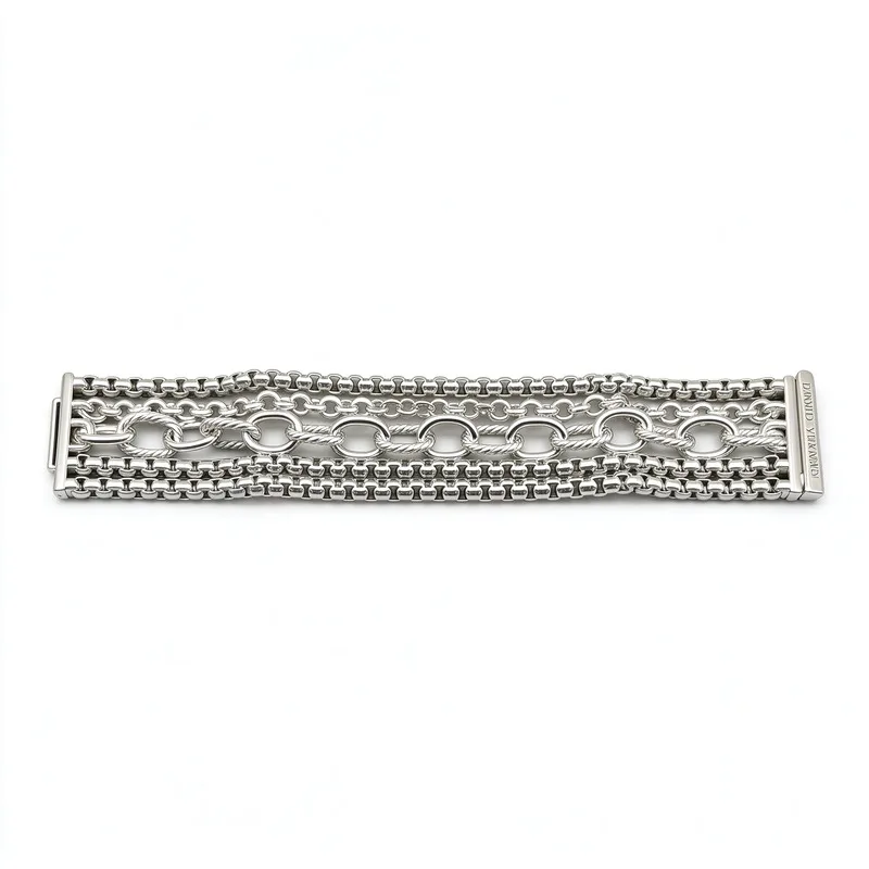 29mm Wide Multi Layer Row Chain Statement Bracelet for Women High Quality Polished Alloy Chunky Interwoven Box Twisted Cable Chain with Box Clasp Bold Cuff Fashion Jewelry for Party Night Out Wedding Daily Wear Christmas Birthday Anniversary Gift for Her