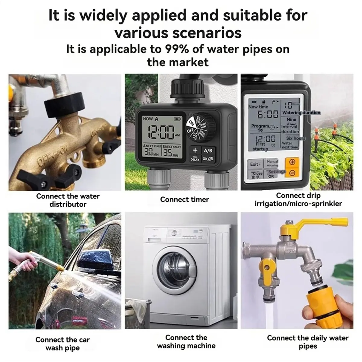 A013  3-Outlet Water Timer Control Program Digital Garden Sprinkler