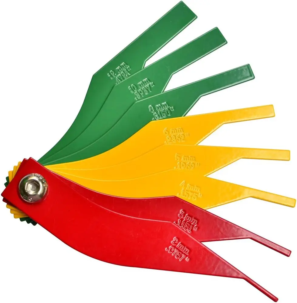 Brake Lining Thickness Gauge 8 Piece SAE & Metric Steel Constructions