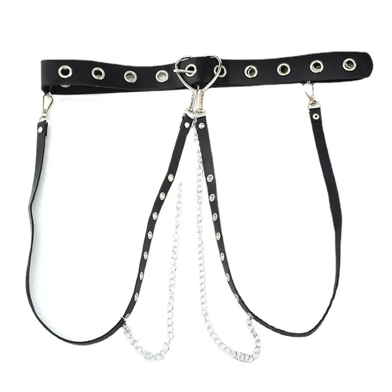 Harajuku Dark Girl Punk Gothic Style Love Buckle  Decoration Jk Waist Chain Chain Strap Cool Goth Belt  Chain Belts for Women