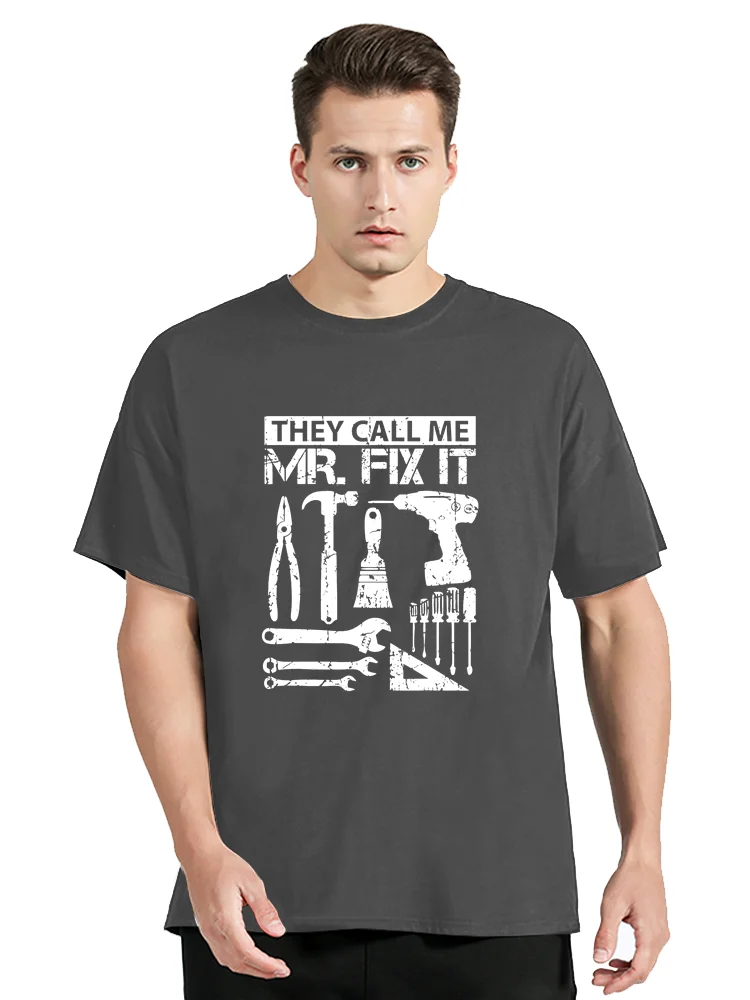 They Call Me Mr Fix It Funny Handyman Dad Repairman Father TShirt Cotton Original T Shirt Men Clothing Oversized Graphic Gift