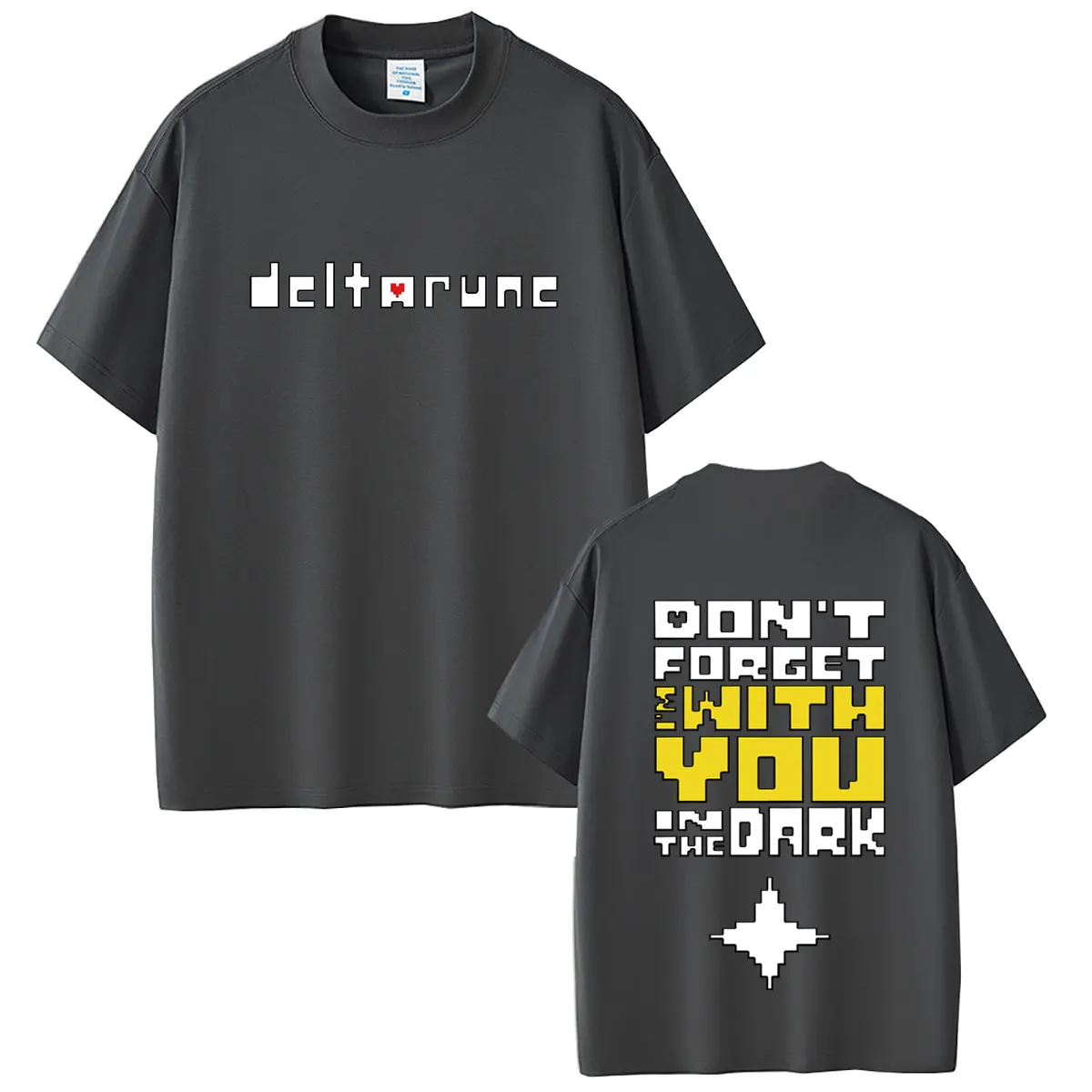 Game Deltarune Don't Forget I'm with You in The Dark T-shirt Men Women Clothing Otaku Casual Oversized Tshirt Male Vintage Tees