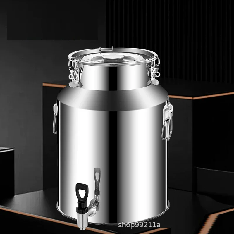 Tank Edible Oil Tank Peanut Milk Tea Wine Sealed Tank Brewing Fermentation Stainless Steel Sealed Barrel with Faucet Transport
