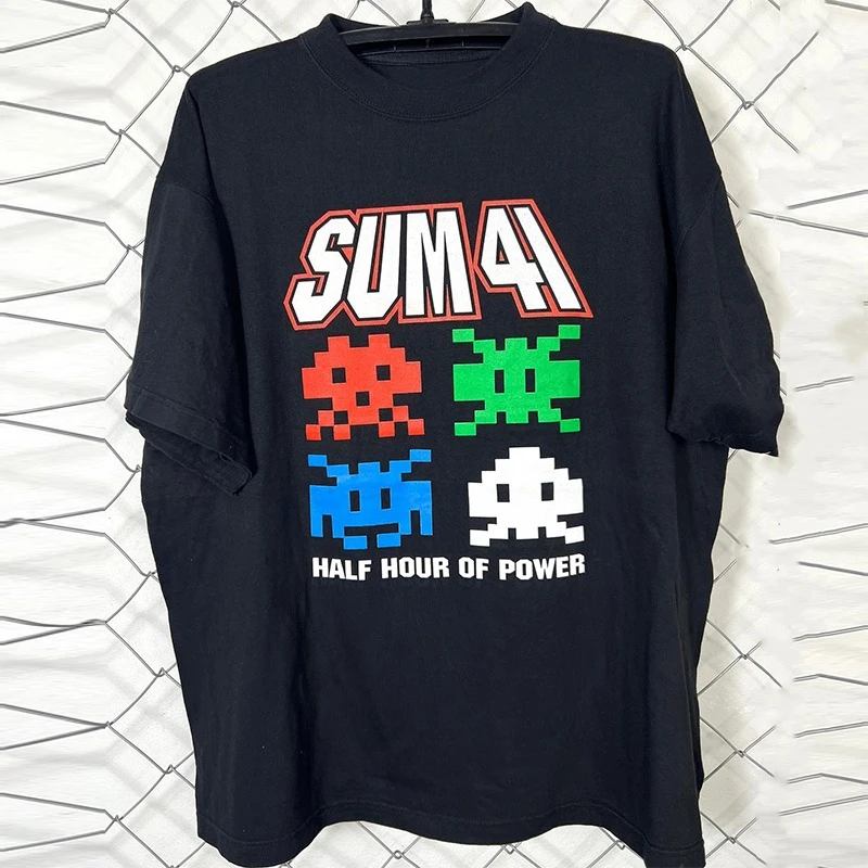 

Sum 41, мужская футболка с короткими рукавами и принтом Heavy Metal Band Fun Building Block, летняя спортивная футболка с короткими рукавами и половиной рукава