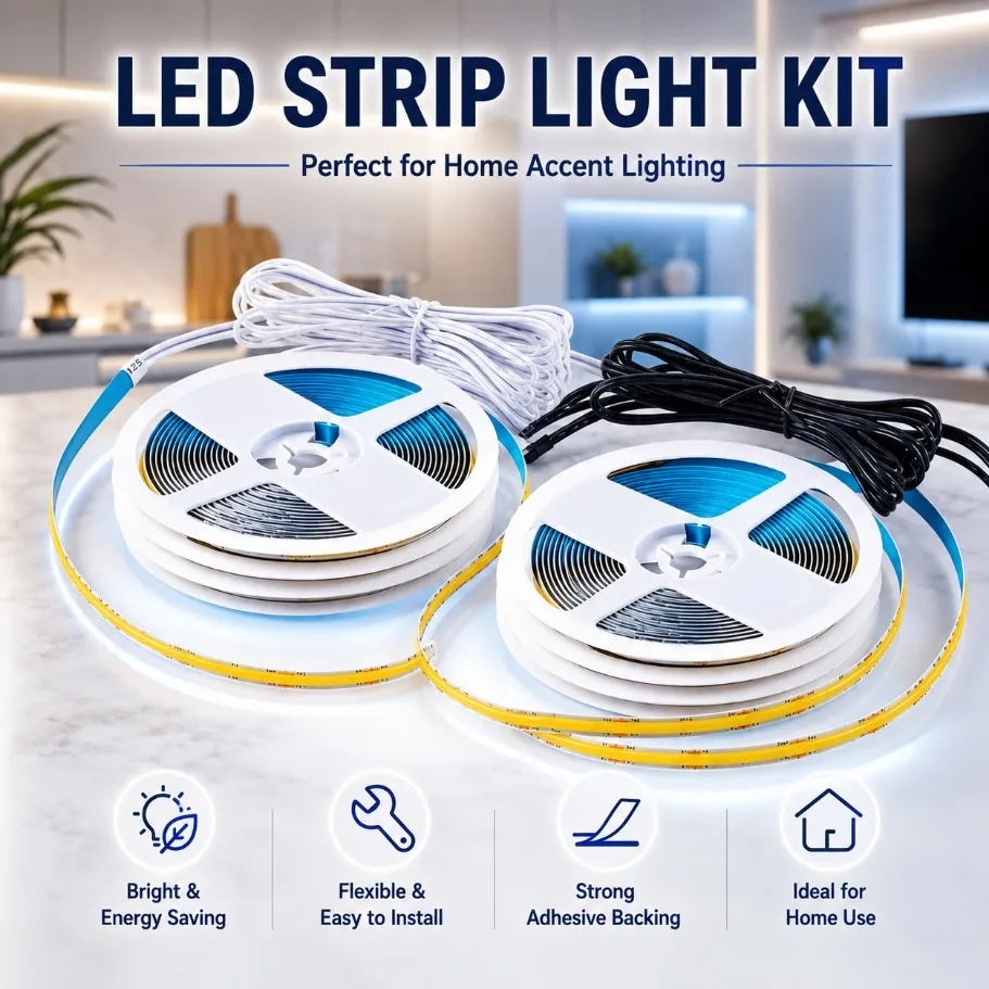 320LEDs/M COB LED Strip DC12V With White/Black DuPont Wire Connector For Kitchen Wine Cabinet Under Layered Display Lighting