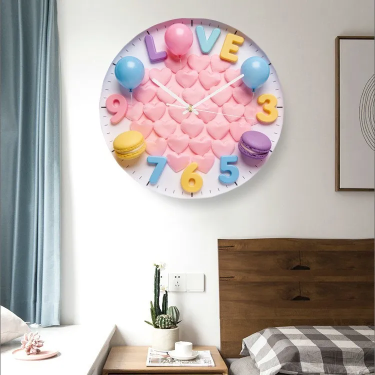 Creative Clock Wall Clock, Living Room Silent Wall Clock, Valentine's Day Simple Tempered Glass Clock