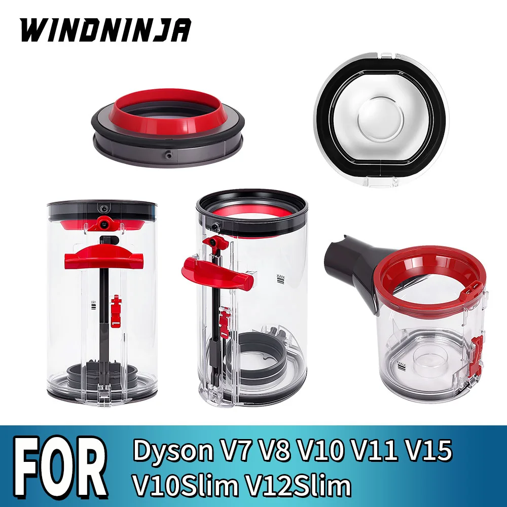 For Dyson V6 V7 V8 V11 V15 V10 V12Slim Vacuum Cleaner Dust Bin Canister Bin Dust Tank Sealing Ring And Base Lid Replacement Part