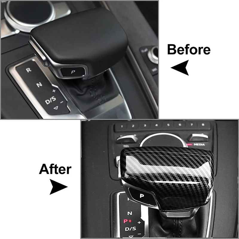 Car Gear Shift Knob Cover Trim Cap Accessories for Audi A4 A5 Q5 Q7 S4 S5 SQ5 2017 2018 2019 2020 2021 2022 Auto Interior Parts