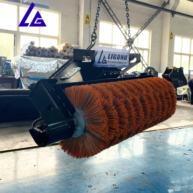

1200mm Length Brush Snow Blower Excavator Brush Attachment Skid Steer Sweeper for S650 S570