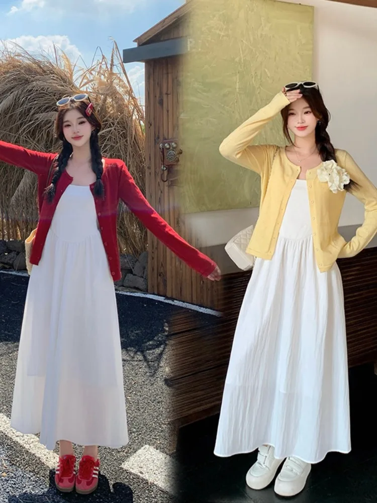 

Потрясающий весенний модный комплект: женский кардиган больших размеров MM и уникальный повседневный комплект из двух предметов универсального кроя