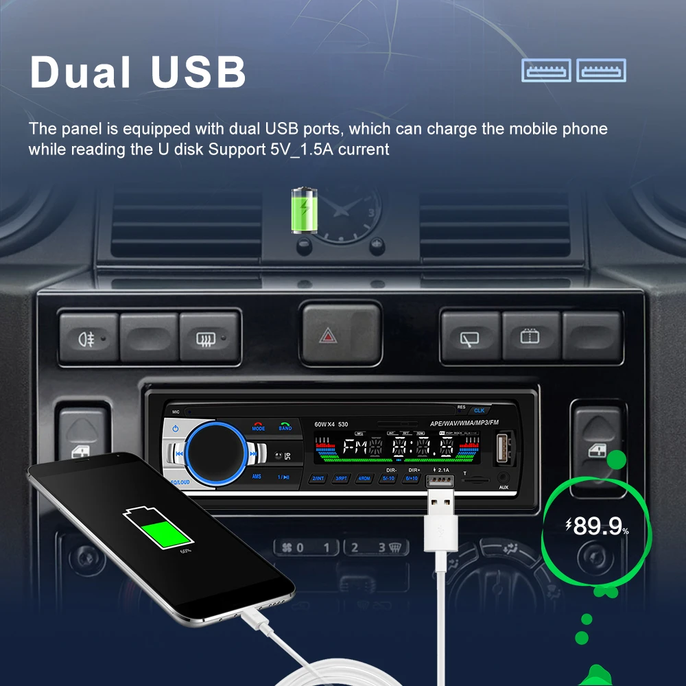Motorsi 12 فولت 60 واط 1DIN سيارة مشغل MP3 BT سيارة ستيريو استقبال USB/SD/AUX-IN مشغل MP3 ستيريو الصوت راديو عدة لشاحنة سيارة