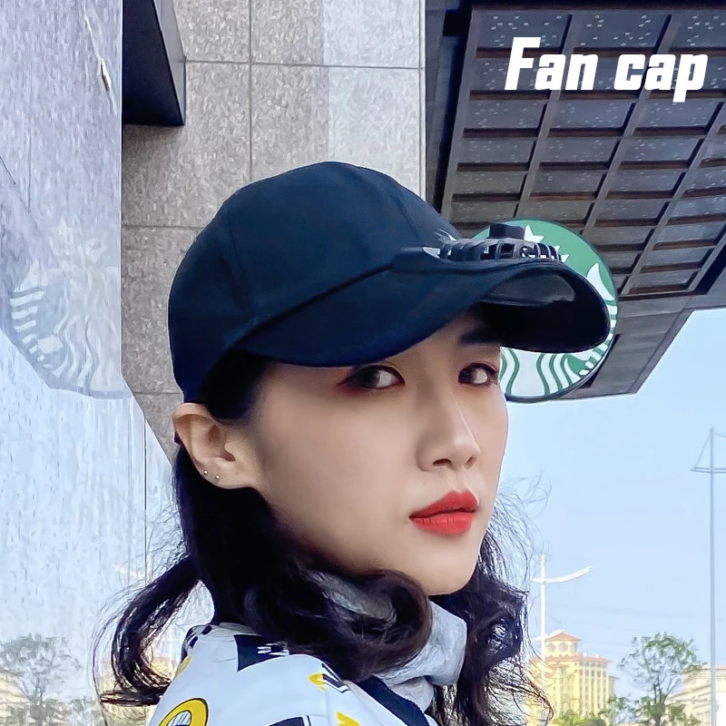 

Peaked Hat Unisex Summer USB Charging Cooling Fan Baseball Outdoor Golf Sunscreen Letters Print 2 Speed Adjustable Baseball Golf